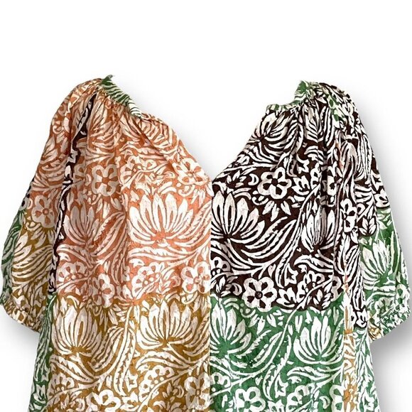 Roller Rabbit Womens Aegean Abstract Blouse Anthropologie Sz S Boho Floral Top - Picture 5 of 8